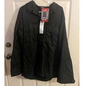TRU-SPEC Black Long Sleeve Uniform Button Down Shirt, Large Tall